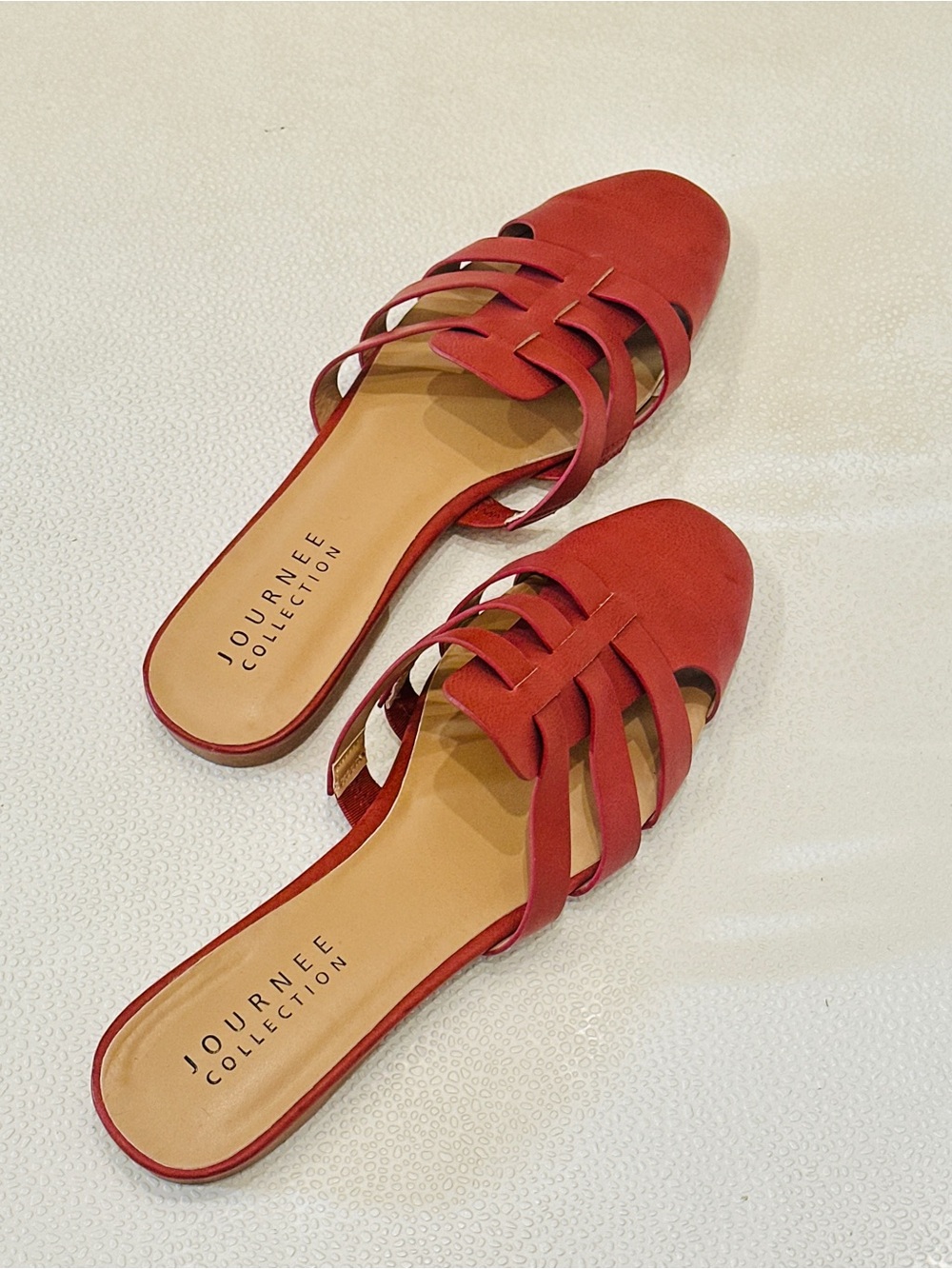 🔥 Journee Collection Red Strappy Mule Flats